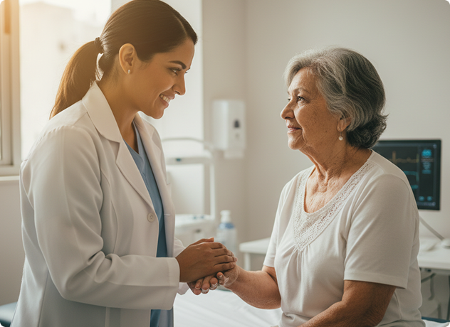 Médicos con paciente